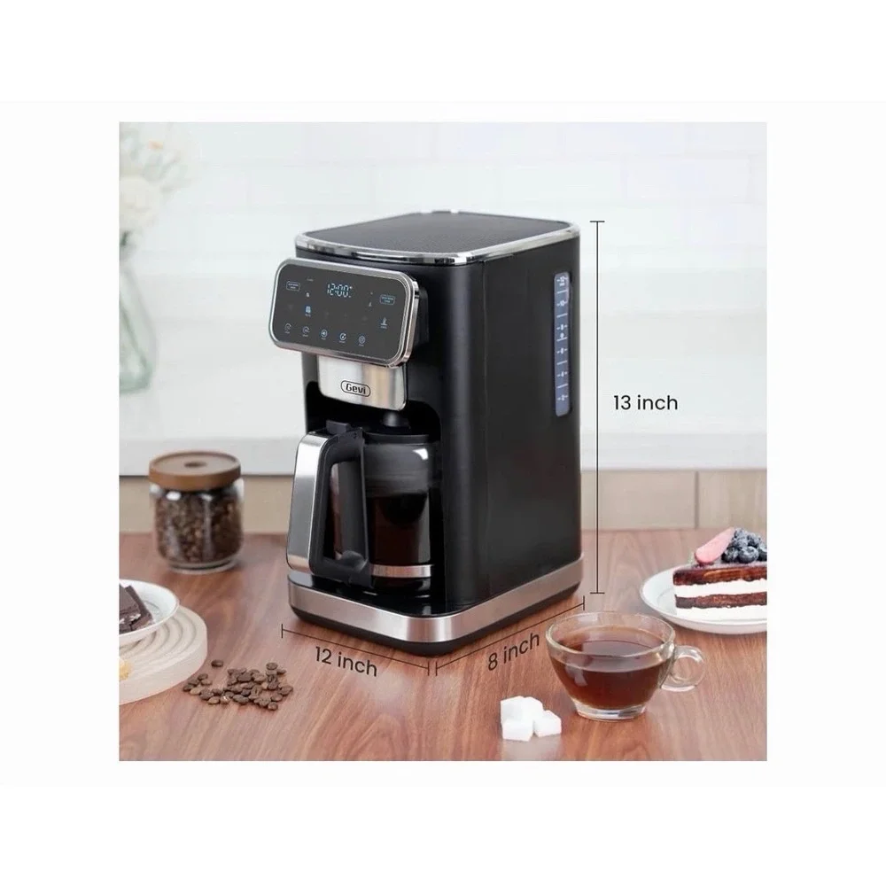 Gevi 12 Cup Programmable Drip Coffee Maker  with Touch Screen, Model DCMAO-READ